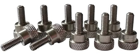 PrecisionGeek® M5 Rändelschrauben Edelstahl – Flachkopf & Bundkopf – 10/15 mm – AISI 303 – Schraubenset für Metall, Holz & Acryl – 5 oder 10 Stück (Mit Bund – 10 mm – Set mit 10 Stück)