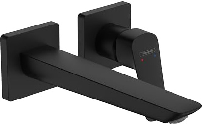 hansgrohe Logis Fine Widespread Bathroom Faucet, 1-Handle, 2 Hole Bathroom Sink Faucet for Vanity 1.2 GPM, Matte Black, 71256671