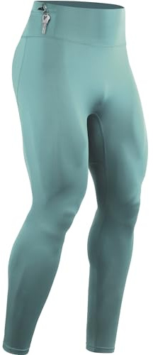 CADMUS Men’s Compression Workout Pants Tights Leggings Muscle Baselayer Running, Bluish Green, 1125, XL