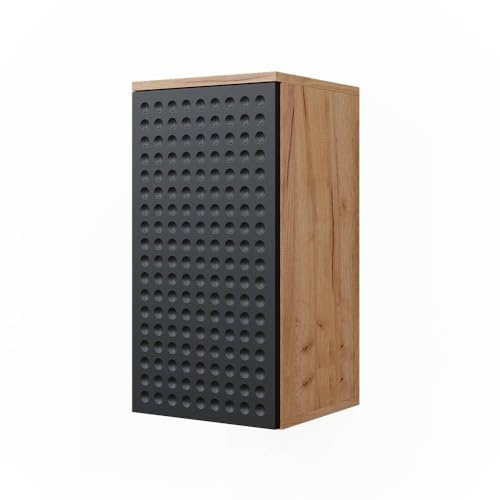 Vicco Badschrank Irma, Anthrazit gepunktet, 30 x 59 cm | 2 Fächer, Badezimmer, zur Wandmontage geeignet und mit weiteren Irma Möbeln kombinierbar