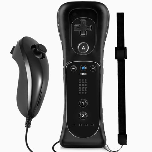 SONVIEE Wii Remote Controller und Nunchuck Joystick Ersatz Fernbedienung | mit Silikonhülle und Handgelenkschlaufe Kompatibel mit Wii, Ohne Motion Plus