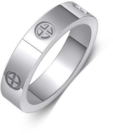 Yifnny Bagues d'amour, Bagues en acier Inoxydable Bagues de Couple Anneaux de Promesse Bagues d'amitié Anneaux de Croix pour Hommes Bijoux pour Femmes et Jeunes (11, argent)