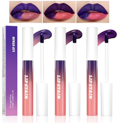 Prreal Peel Off Lip Tint Stain 3PCS, Lip Stain Peel Off Tattoo, Waterproof Transfer Proof Long Lasting Lip Stain Tint Lip Gross, Highly Pigmented Matte Finish Lipstick