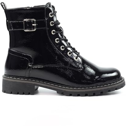 Lunar Ladies Parlour Black Patent Ankle Boot 7 Black