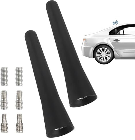 Mini Antenna Corta Universale per Auto 6.5cm Antenna Universale da Tetto per Veicoli con Adattatori M4 M5 M6 per Ricezione Radio FM/AM