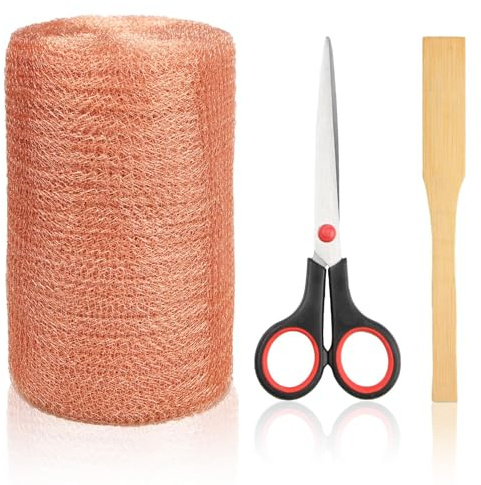 6mx130mm Kupfergitterrolle,100% Reines Kupfernetz, Schneidbares Kupfergeflecht für Schädlingsbekämpfung, für Schnecken Maus Vögel Nager, Schützen von Setzlingen und,Samen,Grill sauber reinigen