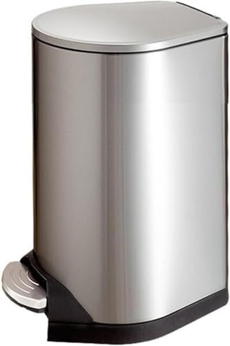 Poubelle en Acier Inoxydable résistante aux Empreintes digitales, Poubelle de Cuisine Mains Libres avec Couvercle à Fermeture Douce, pédale et Seau intérieur pour la mais(One Color-50L)