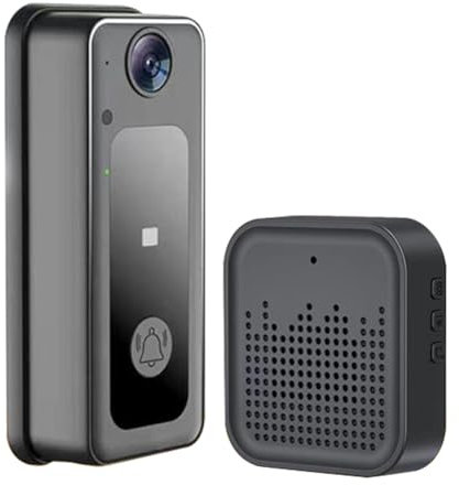 FYOBOT Sonnette Connectée Smart Doorbell Tuya avec Caméra de Sécurité WIFI, Alarme, Vision Nocturne HD, Interphone Vidéo, Étanche, Moniteur de Sonnette Sans