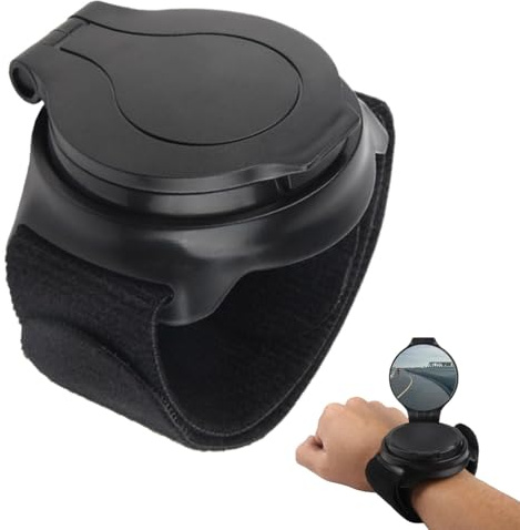Armband hinten Brosche | Fahrrad Spiegel Handgelenk Gurt | Weitwinkelansicht, 360 Grad sicherer Fahrspiegel, tragbarer Rückspiegel, Fahrradzubehör