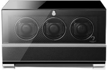 MODALO Clasico Premium Uhrenbeweger – Watch Winder für 3 Uhren, Luxus Design mit Touch-Display, Flüsterleiser Motor, Individuell Einstellbare Programme, Hochwertige Verarbeitung
