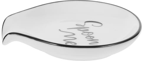 Alipis Cerámica Spoon Rest Compacto Para Cocina y Restaurante Plato Multifuncional Para Soporte De Cucharas y Pequeños Scoops Fácil Limpieza y Almacenaje Diseño Elegante Para Mesa y Encim