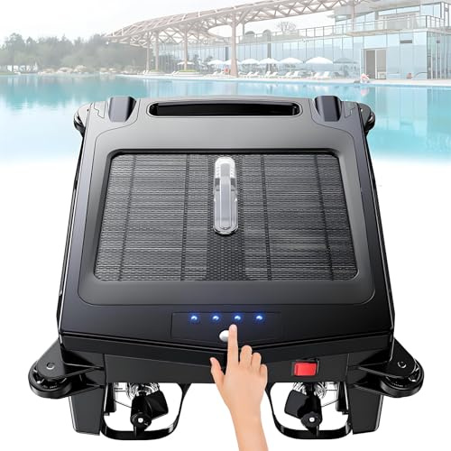 Soldriven poolskimmer med solpanel, 2500mAh robotisk poolskimmer, med 2 lägen för simbassänger 53x46x18cm