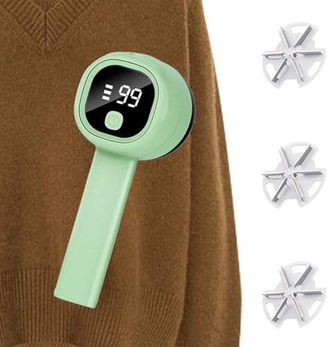Raypontia Rasoio per Pelucchi Tessuti - Tagliapile Portatile | Rasoio Pelucchi Ricaricabile con Display Digitale per Tessuti, Lana, Tappeti, Maglioni e Lavanderia