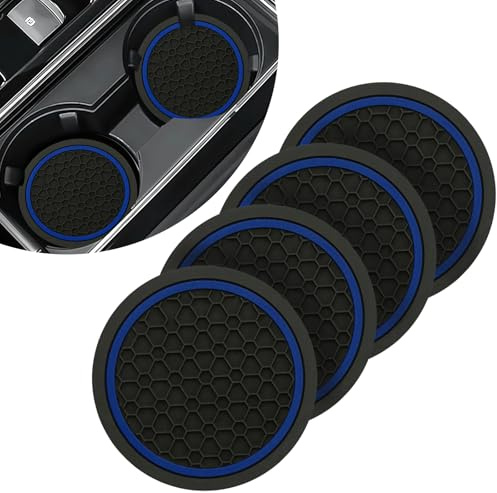 4PCS Car Cup Holder Coasters,2.76 Anti-Slip Insert Water Bottle Pads | Shockproof Car Coasters for Cup Holders,Anti Dust Mats, Universal Car Accessories Interior for Most Vehicles