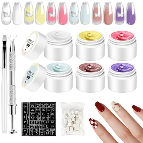 Yanayi Gel para Uñas | Kit de Iniciación para Arte con Gel | Suministros para Escultura Sólida,Kit de Salón Natural para Principiantes, Viaje, Hogar, Familia y Amigos