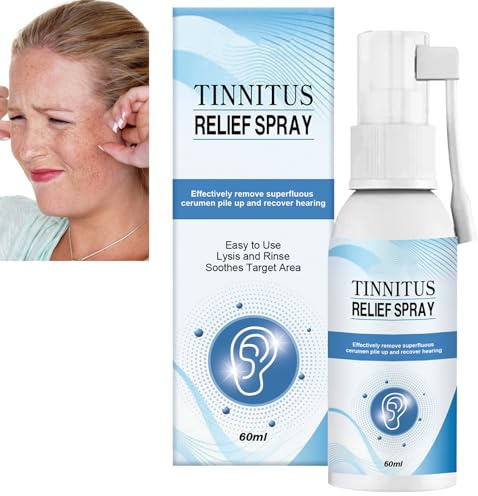 KOAHDE Spray Anti-Acouphènes Oreille,Soulagement des Acouphènes Auriculaires,Spray pour le Traitement des Oreilles,60ML,1PC,Soin Doux pour Les Oreilles,Spray Nettoyant Soin Cérumen