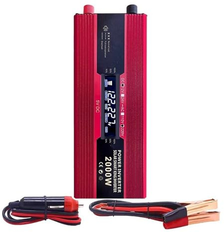 Inverter Convertitore Convertitore Di Potenza Per Auto Onda Sinusoidale DC 12V A AC 220V Trasformatore Convertitore Adattatore Per Caricabatterie Auto Presa UE(2000W)