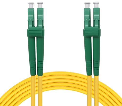 synfarin - Cavo in fibra ottica da 10 m LC/APC a LC/APC singlemode 2,0 mm - OS2 Duplex, LSZH, giallo, bassa attenuazione per router e ONT, data center, 10 metri