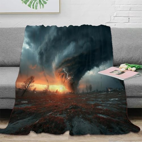 ZFLDKWGP Tormenta Impactante Manta 3D Impresa Microfibra Decoración Hogar Manta Sofá Dormitorio Adultos Todas Edades 40x50inch(100x130cm)