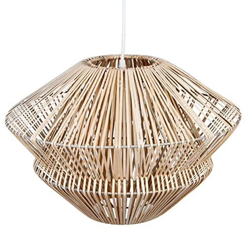 ATMOSPHERA CREATEUR D'INTERIEUR Große Hängelampe aus Rattan - Durchmesser 48 cm - Farbe: HOLZ Natur