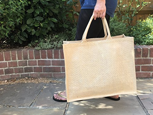 Borsa shopper grande, in iuta, Natural