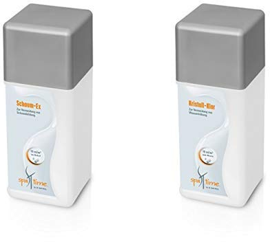 SpaTime by BAYROL - Schaum-Ex 1,0 L - Entschäumer für Spa/Whirlpool, entfernt unansehnlichen Schaum & by BAYROL - Kristall Klar 1L - für alle Filterarten