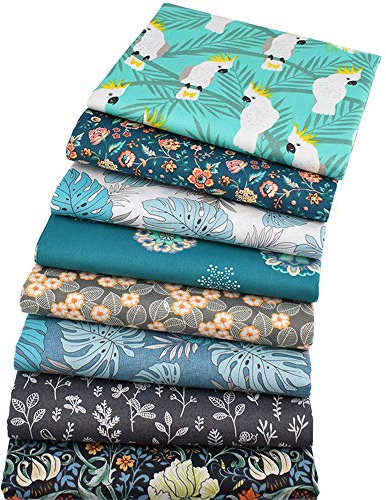 YYSZ 8 Stück je ca. 46 x 56 cm Baumwollstoff Meterware Stoffe Stoffreste Stoffpaket für Patchwork 100% Baumwolle DIY Baumwollstoff Baumwolltuch mit vielfältiges Muster zum nähen