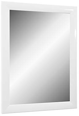 TheMIRROR - Miroir mural encadré en verre véritable 30 x 160 cm - Fabriqué sur mesure en blanc brillant - Idéal comme miroir de couloir ou de salon - Avec crochets en métal et matériel de montage