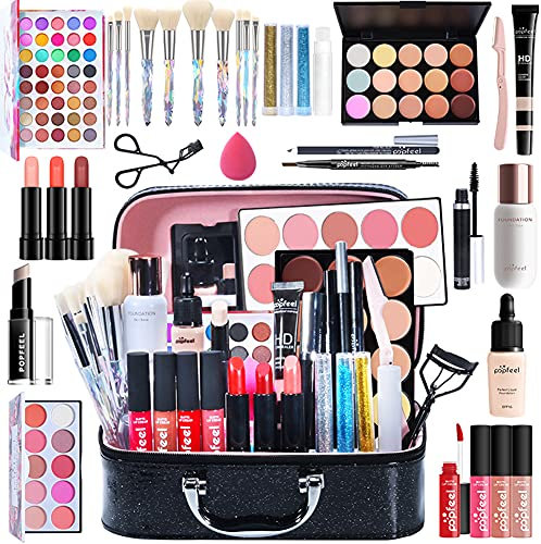 Creamoon Makeup Set 34 Pieces, All in One Makeup Set, Complete Kit for Women, Essential Cosmetics Pack, Includes Professional Makeup Brush Set, Palette