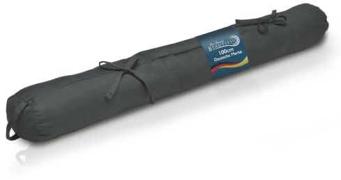 Beautissu Zugluftstopper 100cm Türluftstopper mit Tragegriff | 100x10cm in Anthrazit Haustür Kältestopper Durchzugstopper Türwindfänger Türdichtung Türen Fenster Türrolle Viento
