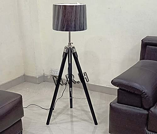 Hermosa lámpara de pie de trípode de madera Crafter para la lámpara de decoración de la sala de estar (pantalla de la lámpara no incluida)
