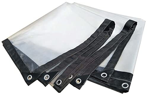 RGRE wasserdichte Transparente PVC Plane 3x7m, Abdeckplane Gewebeplane Mit Ösen, Regenschutz Kunststoffplane, wasserdichte Schutzplane Für LKW, Pool, Holz Gartenmöbel