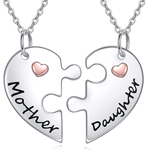 POPLYKE Mama Tochter Halskette Sterling Silber Mutter Tochter Schmuck Set Geschenke für Damen Frau