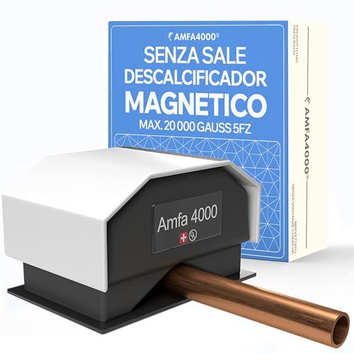 Amfa4000® – Dispositivo Anticalcare Magnetico Compatto | Alternativa Senza Sale all’Addolcitore per Casa | Protegge Docce, Rubinetti, Lavatrice e Cucina – Facile Installazione