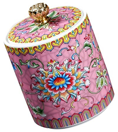 Beavorty Enamel tea jar flour dispenser sugar cellar cookie tin ceramic container pasta flour seal canister ceramic storage bottle salt cellar tea beans blue and white ceramics