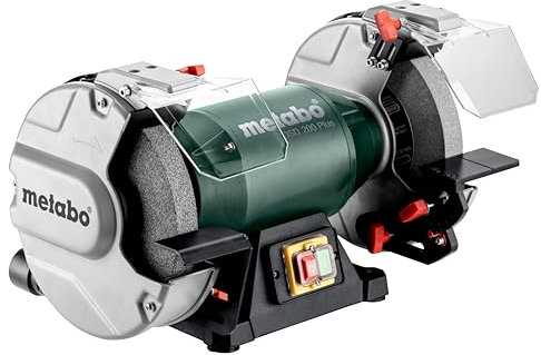 Metabo Doppelschleifmaschine DS 200 Plus – 604210000 – Schleifmaschine mit Drehstrommotor für Schärf-, Schleif- und Entgratarbeiten – Nennaufnahmeleistung: 750 W – 1,8 m Kabellänge