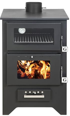 Decor Space Stufa a legna Apollo 14,8 kw con forno in acciaio verniciato h 91 cm