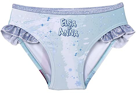Bañador Braguita de Elsa para Niña - Color Azul - Talla 6 Años - Tejido de Secado Rápido - Culetín con Dibujo de Anna y Elsa - Producto Original Diseñado en España