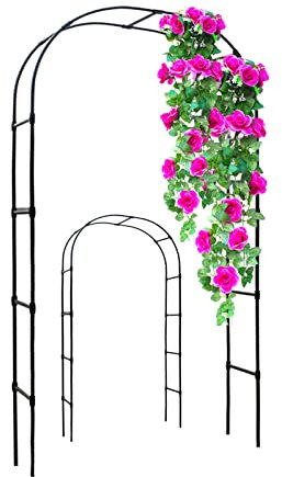 GUAWJRZDP Arche de Jardin, Arc de Tuyau galvanisé Enduit de Plastique Aide à l'escalade Jardin Vigne Escalade Pergola extérieur/Mariage/Villa/entrée (Color : Nero, Size : 180x240x40cm)