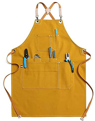 BATTTX Grembiule Da Lavoro, Grembiule Saldatore Grembiule for Falegname Con Tasche In Tela Cerata Da Officina, Grembiule for Saldatura Grembiule