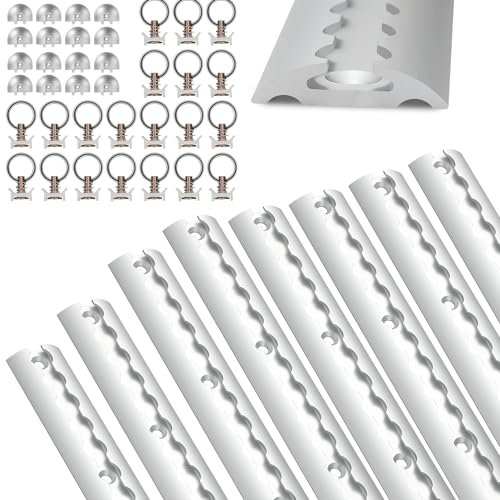 Joparri 8 rieles de aerolínea de 1 m, forma semicircular, con 8 tapas finales, 10 accesorios sencillos de aluminio, capacidad de carga máxima de 1,7 t, con orificios anodizados, para camiones,