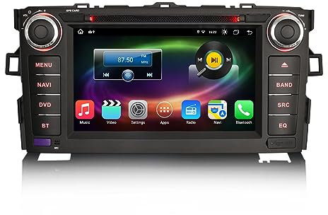 Erisin 7 pollici 8-Core 4GB RAM 64GB ROM Android 14 Autoradio Bluetooth GPS Navigatore per Toyota Auris Supporto Wireless CarPlay Android Auto DAB+ WiFi DSP USB RDS FM OBD2 Lettore DVD TPMS