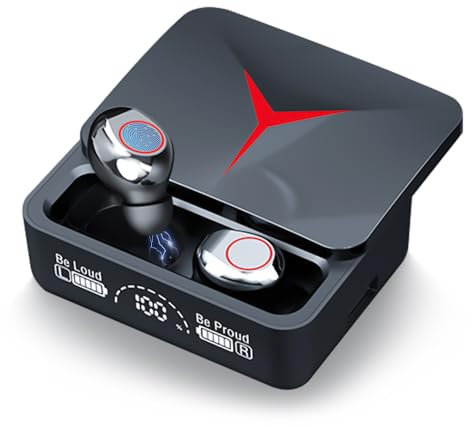 Écouteurs Bluetooth 5.3 In Ear sans fil avec étui de charge et contrôle tactile, design compact IPX7, étanche, écouteurs sans fil, écran LED pour la course et le sport