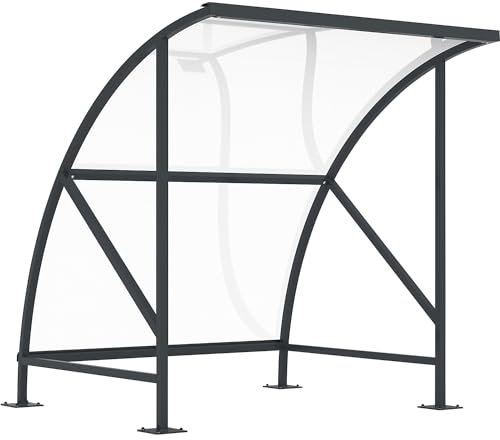 kaiserkraft | Fahrradüberdachung | aus Polycarbonat | BxT 2090 x 2100 mm | anthrazitgrau RAL 7016