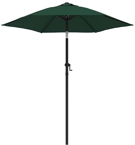 Rantry Ombrellone Verde 200x224 cm in Alluminio, Ombrellone, Ombrelloni, Ombrellone da Giardino, Ombrelloni da Esterno, Ombrellone Spiaggia, Ombrellone da Terrazzo Antivento