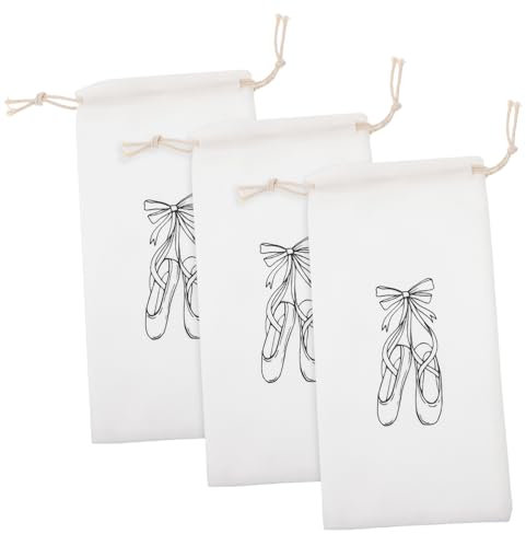 BESPORTBLE Ballettschuhtasche Kordelzug 3 Stück Waschbare Aufbewahrungstaschen Aus Flusenmaterial Für Damen Und Mädchen Für Ballettschuhe Leicht Und Tragbar Für Tanzzubehör