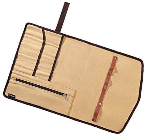 Hoement Tragbare Geschirrtasche Aus Segeltuch Verschleißfeste Besteck Rolltasche Für Camping Und Picknick Mit Aufhängung Und Stabilem Design Zum Organisieren Von Kochutensilien