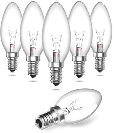 TobeBright E14 Kerzenlampen Glühbirne Dimmbar Warmweiß 2600K E14 Small Edison Screw C35 Vintage Dekorative Kerzen Lampe 220V für Kronleuchter, Deckenleuchten 6 Stück