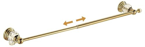 Golden Towel Rack,Adjustable Towel Holder Gold Crystal Bathroom Towel Bar