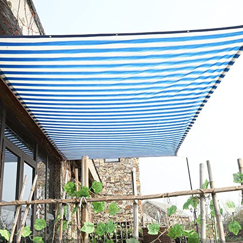 Tenda parasole rettangolare a righe 4 x 8 m, blocco UV, per giardino, cortile, patio, esterno, vela ombreggiante in un colore